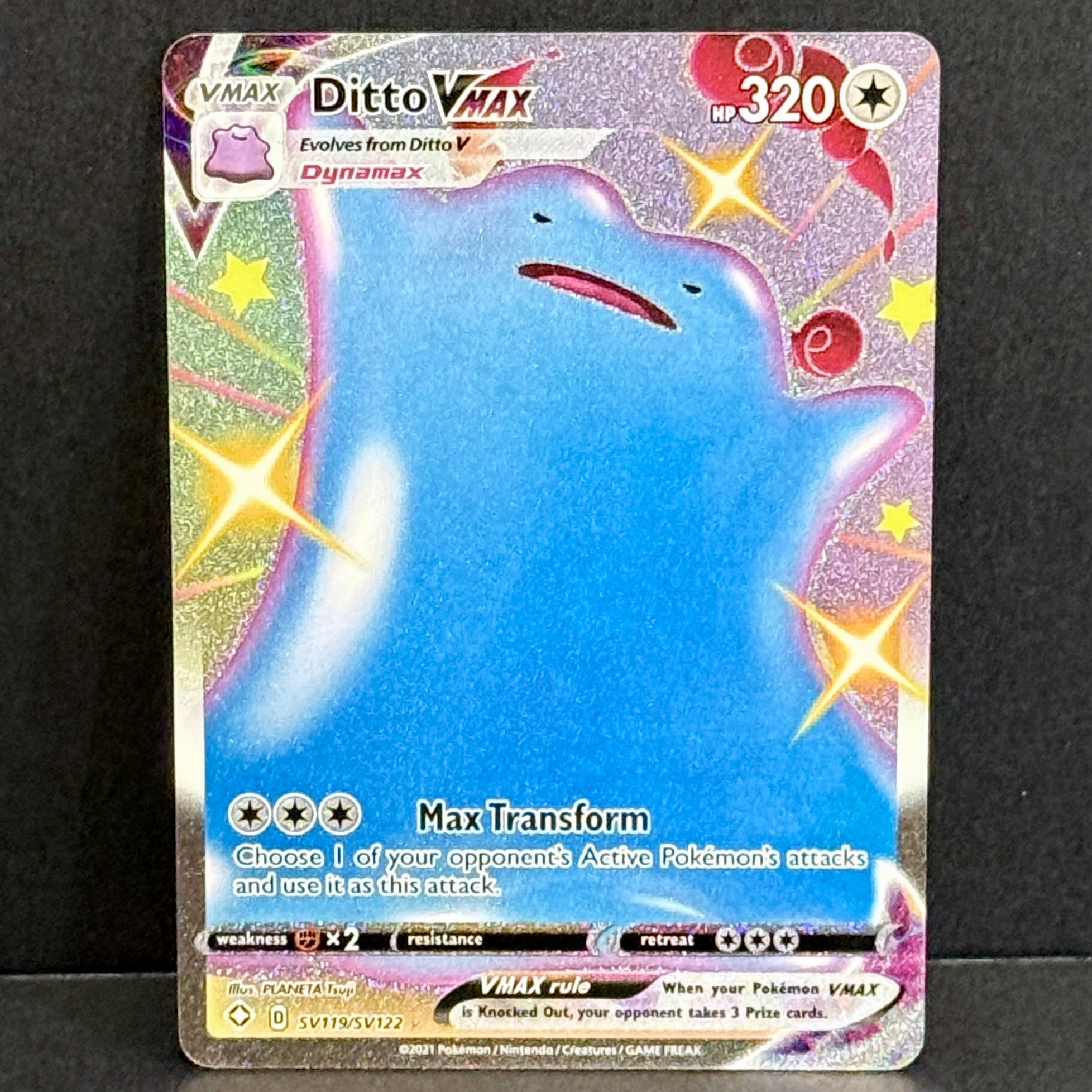 shiny ditto vmax pokemon card 2021 Shining Fates Vault SV119/SV122 Shiny Ho Base:Wooden Base (Wired) Gligar Dustin Weaver Pokémon Arceus V Ultra
