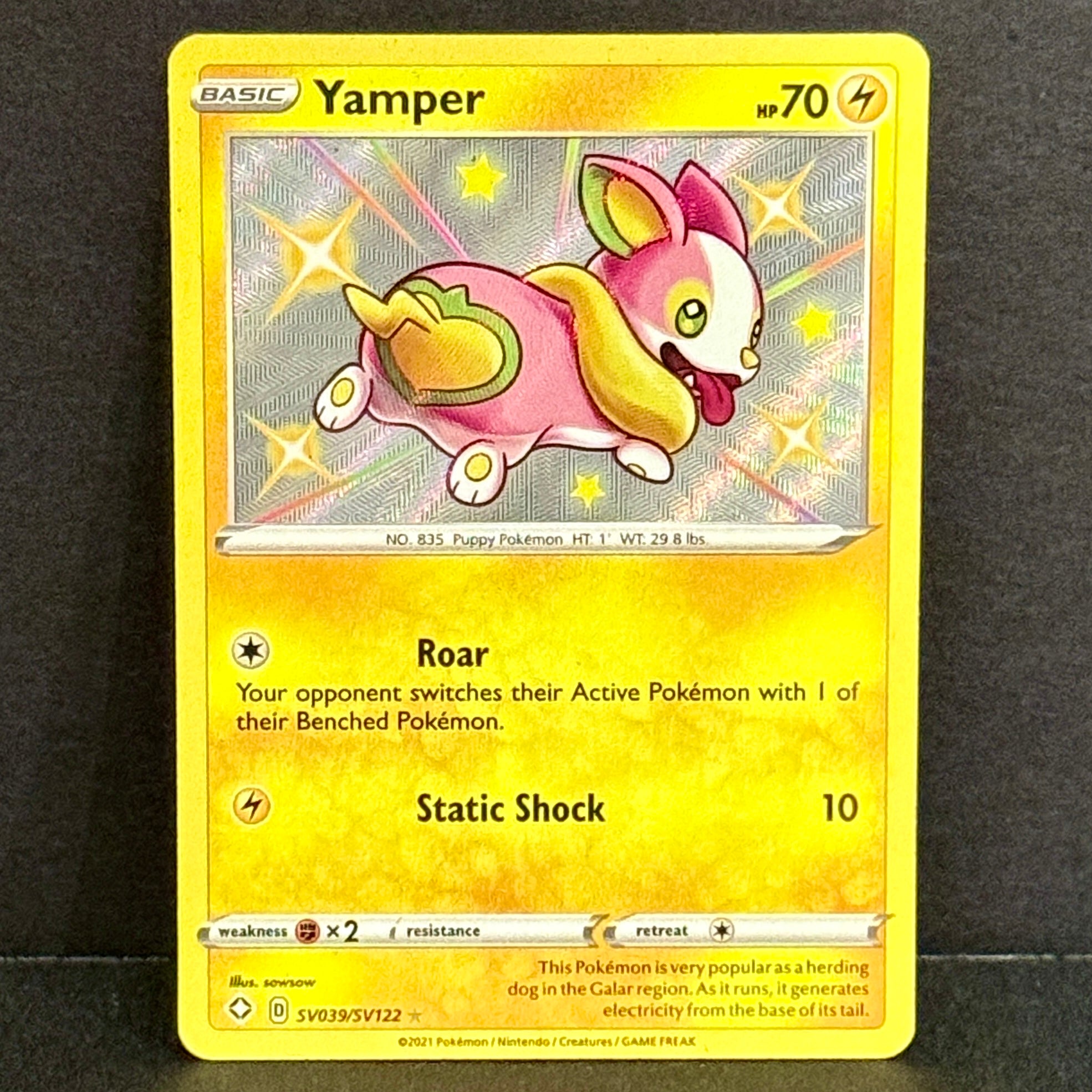 pokemon card yamper 2021 Shining Fates: Shiny Vault SV039/SV122 Shiny Holo – Final Form Collectables richly detailed Whispers in the well Style:One Touch Extended Art Morpeko Vmax Gold Foil