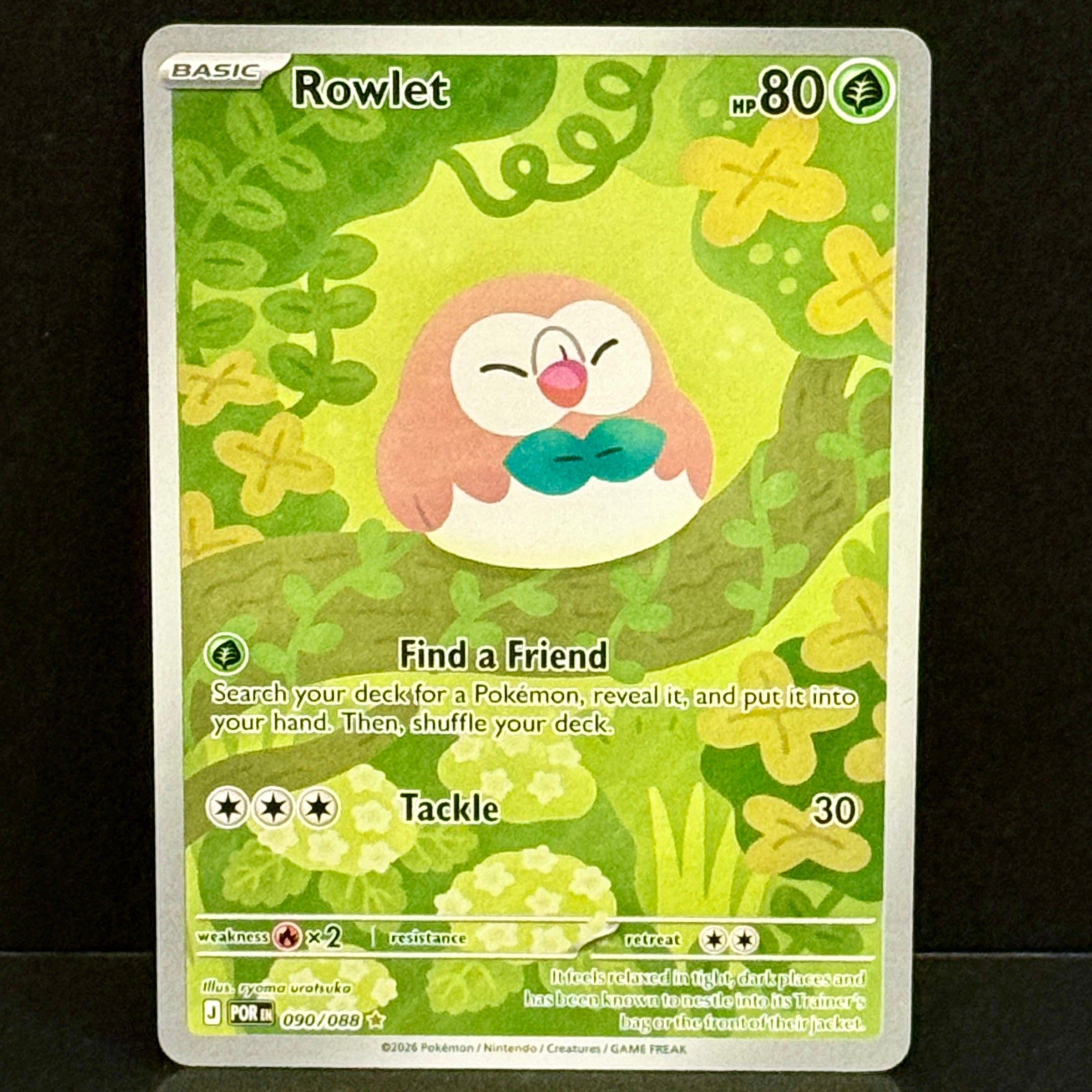 2026 Pokemon Perfect Order 090/088 Rowlet Illustration Rare