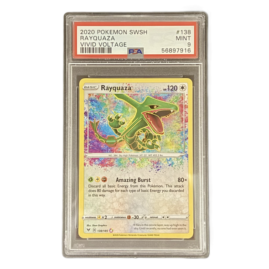 2020 Pokemon Vivid Voltage 138/185 Rayquaza Amazing Rare PSA 9