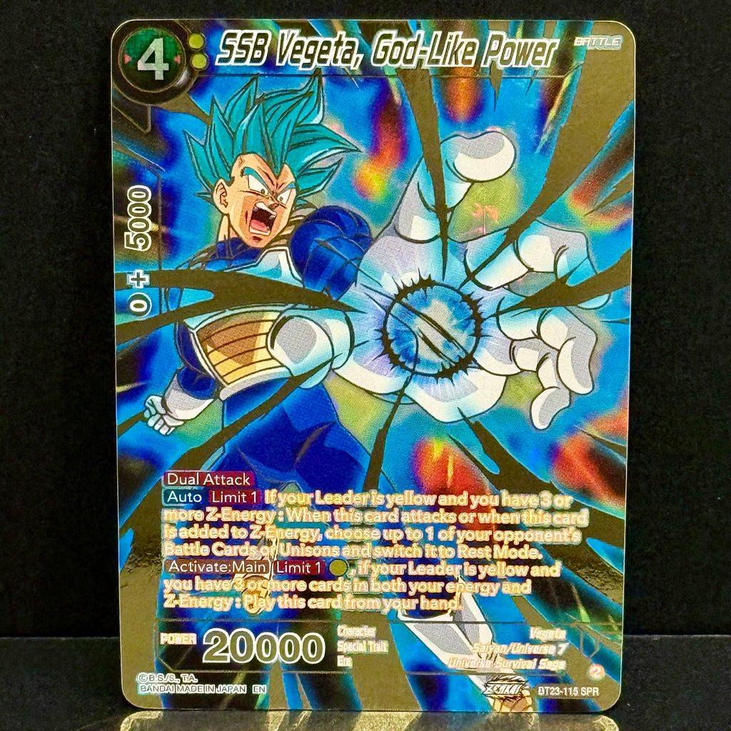 2023 Dragon Ball Perfect Combination BT23-115 SSB Vegeta, God-Like Power (SPR) Special Rare