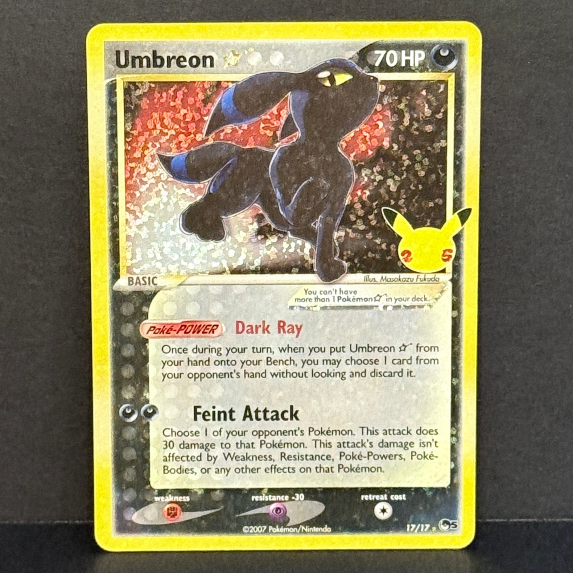 2021 Pokemon Celebrations: Classic Collection 17/17 Umbreon Gold Star