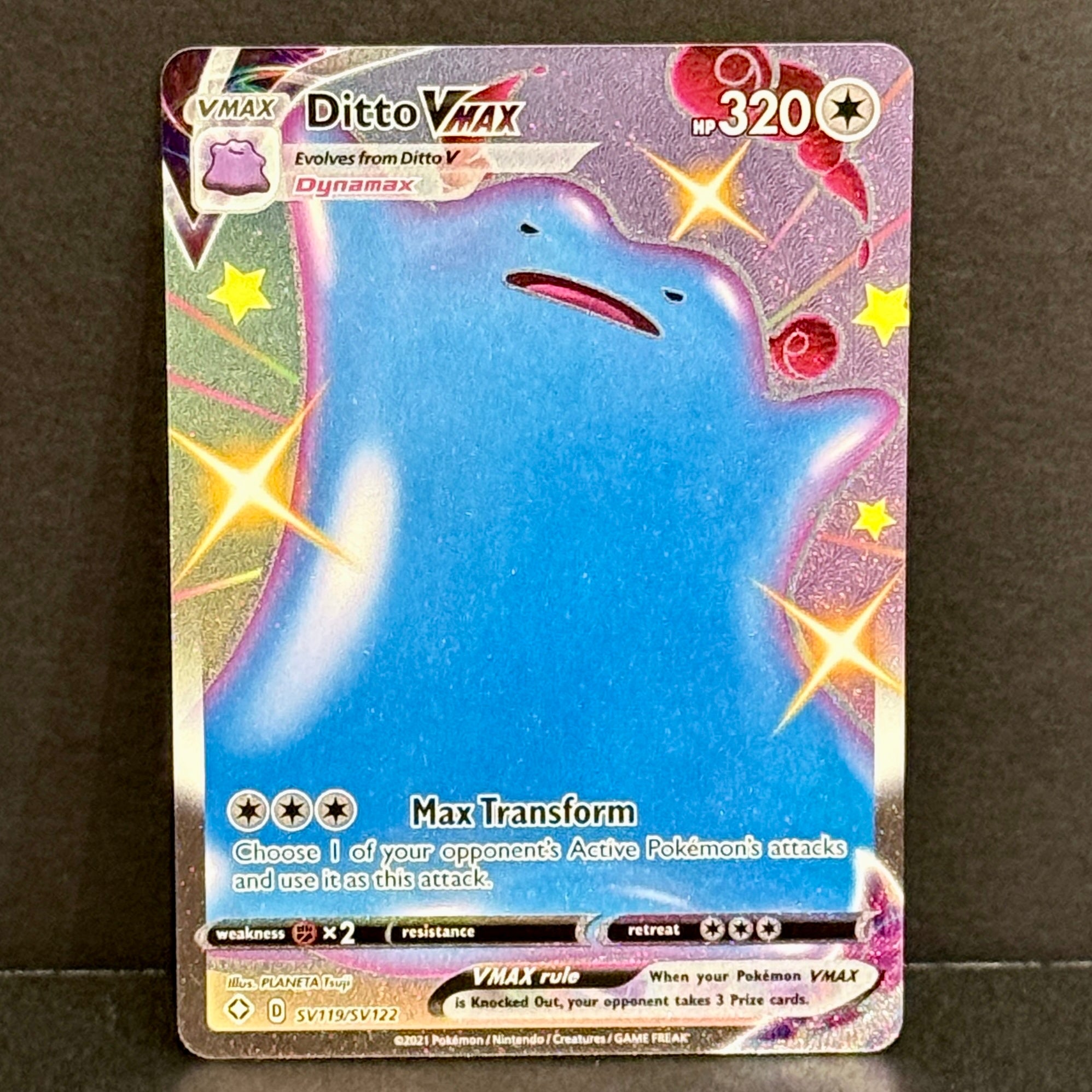 2021 Pokemon Shining Fates: Shiny Vault SV119/SV122 Ditto VMAX Shiny Holo Rare