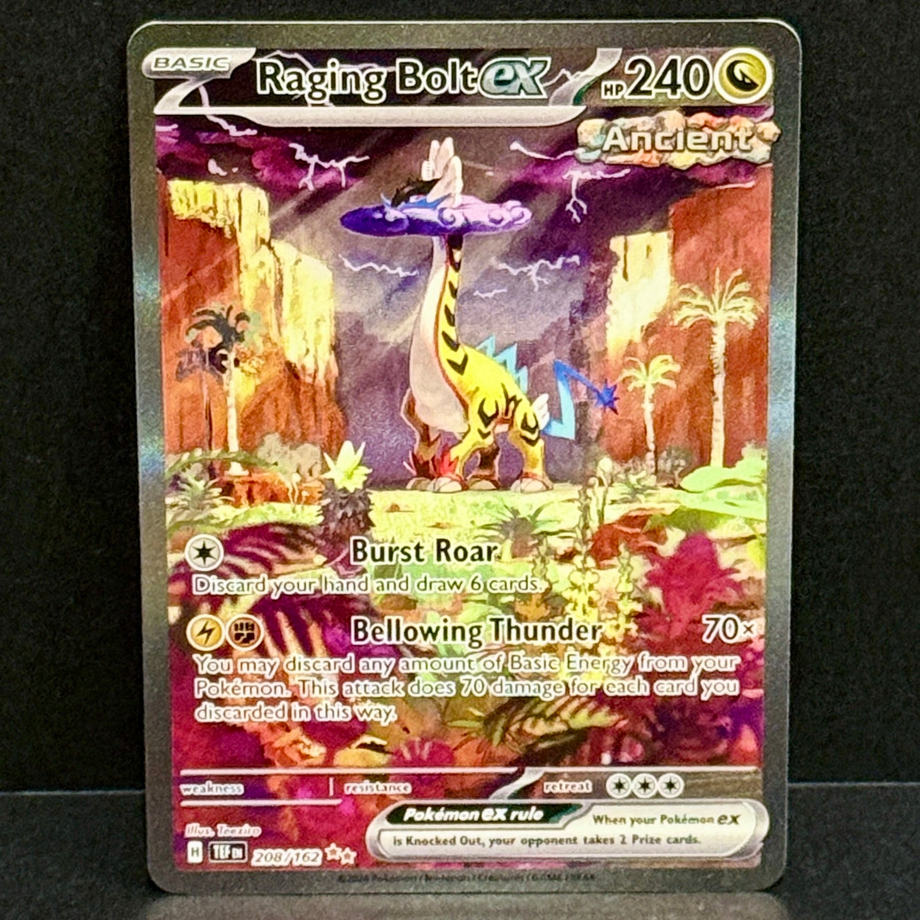 2024 Pokemon Temporal Forces 208/162 Raging Bolt EX Special Illustration Rare