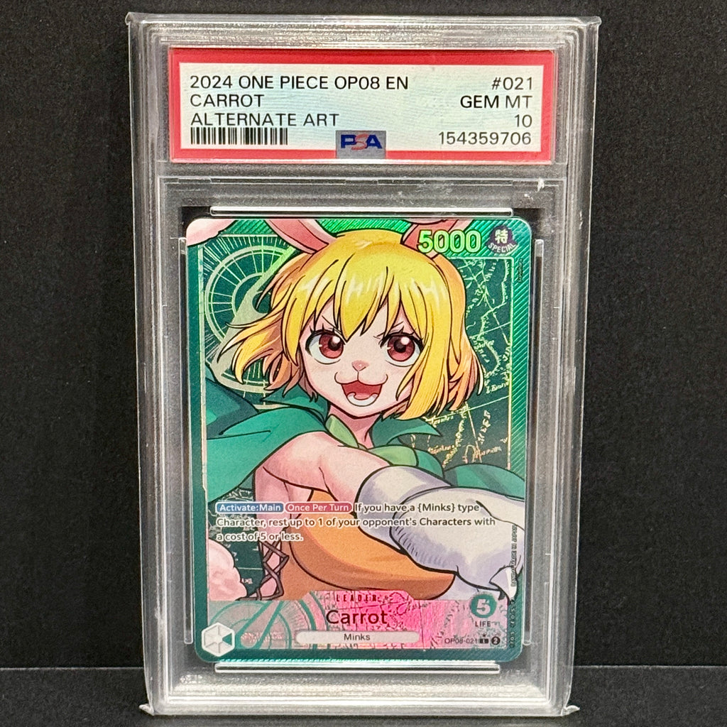 2024 One Piece OP-08 021 Carrot Leader Parallel PSA 10