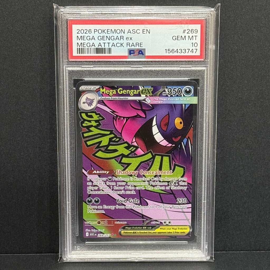2026 Pokemon Ascended Heroes 269/217 Mega Gengar EX Mega Attack Rare PSA 10
