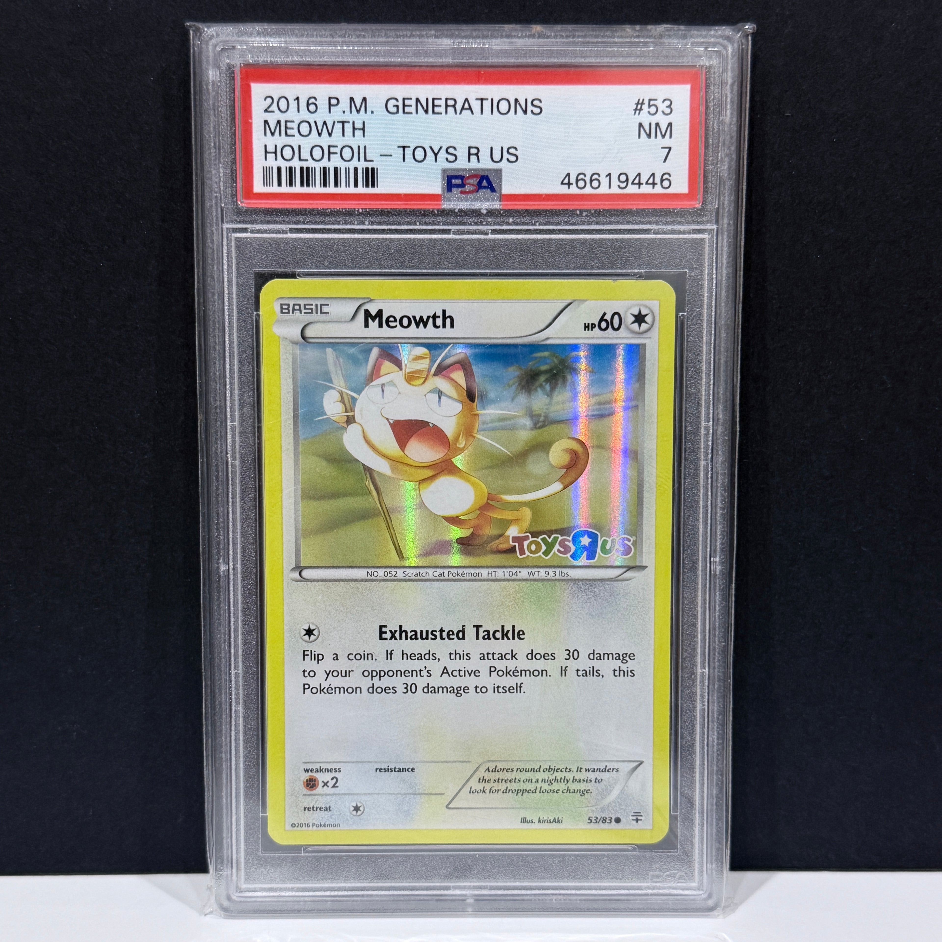 2016 Pokemon Toys R Us Promo 053/083 Meowth Promo PSA 7