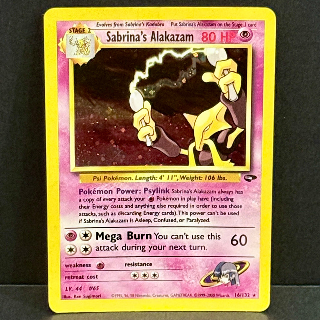 2000 Pokemon Gym Challenge 16/132 Sabrina's Alakazam Holo Rare