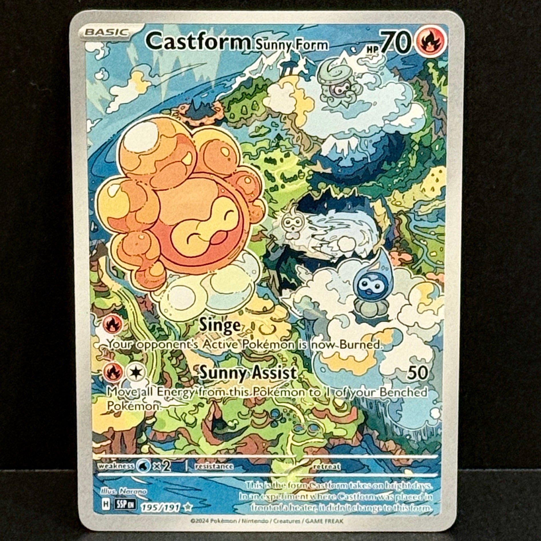 2024 Pokemon Surging Sparks 195/191 Castform Sunny Form Illustration Rare