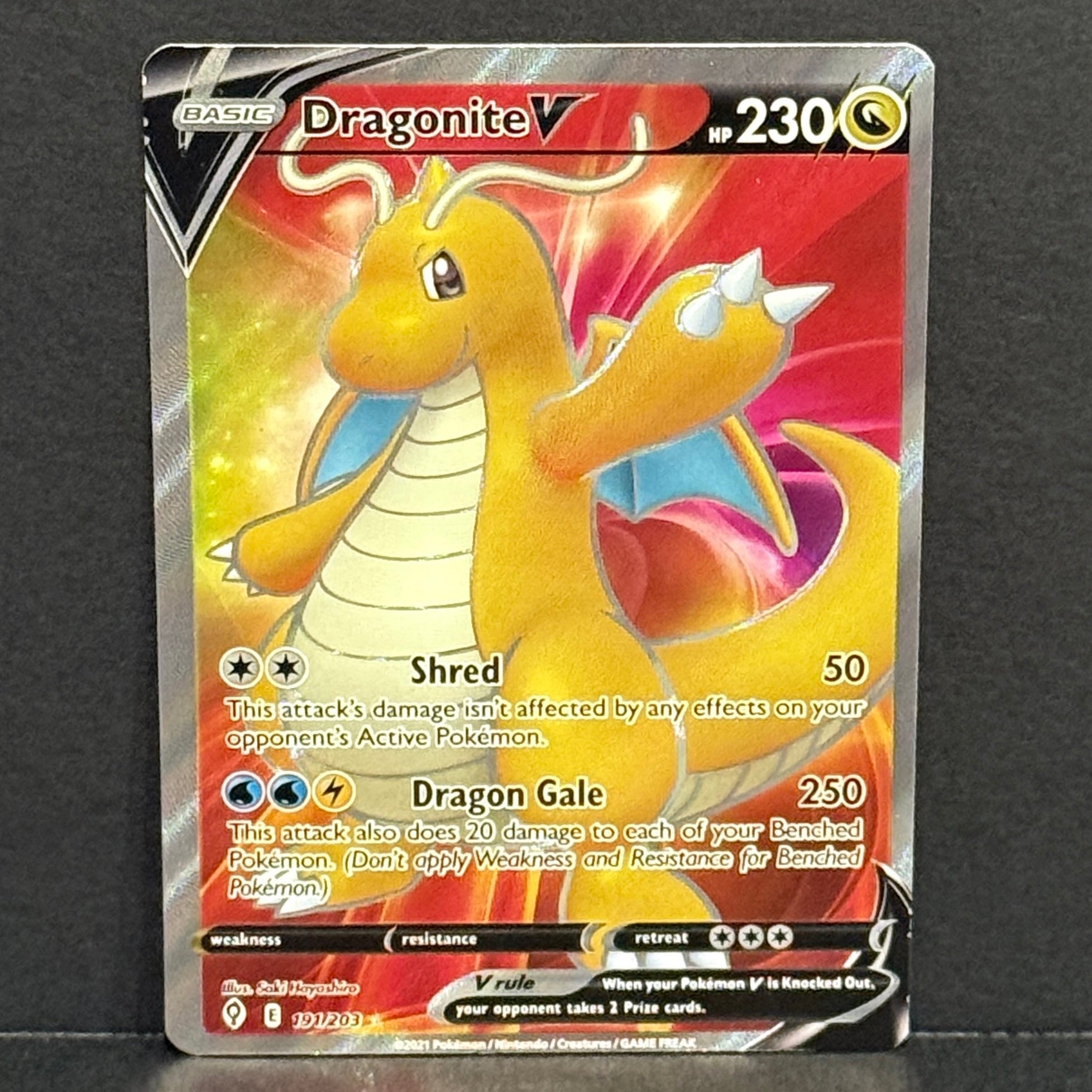 2021 Pokemon Evolving Skies 191/203 Dragonite V Ultra Rare