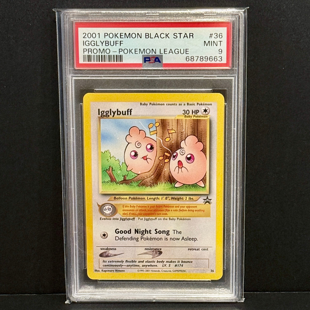 2001 Pokemon WoTC Promo 36/53 Igglybuff Promo PSA 9