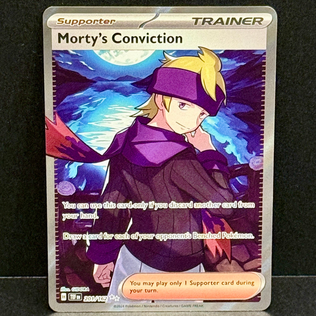 2024 Pokemon Temporal Forces 201/162 Morty's Conviction Ultra Rare