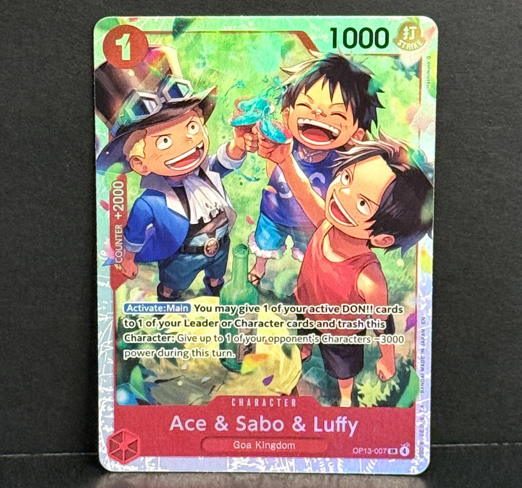 One Piece TCG Carrying on His Will OP13-007 Ace & Sabo & Luffy SR