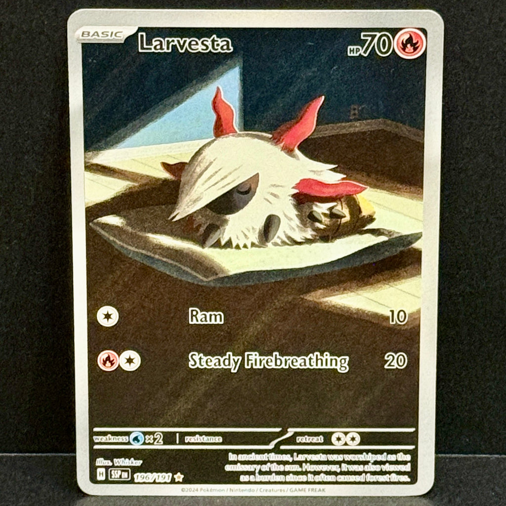 2024 Pokemon Surging Sparks 196/191 Larvesta Illustration Rare