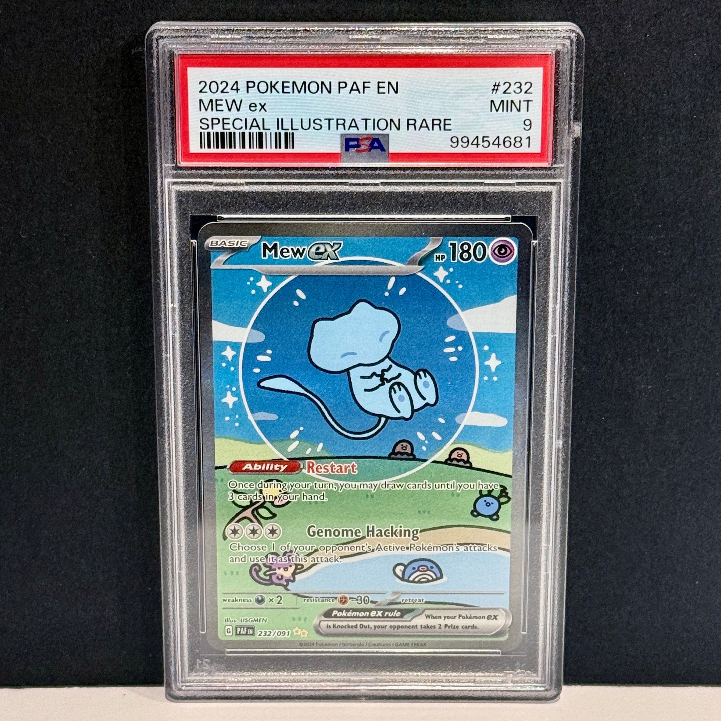 2024 Pokemon Paldean Fates 232/091 Mew EX Special Illustration Rare PSA 9