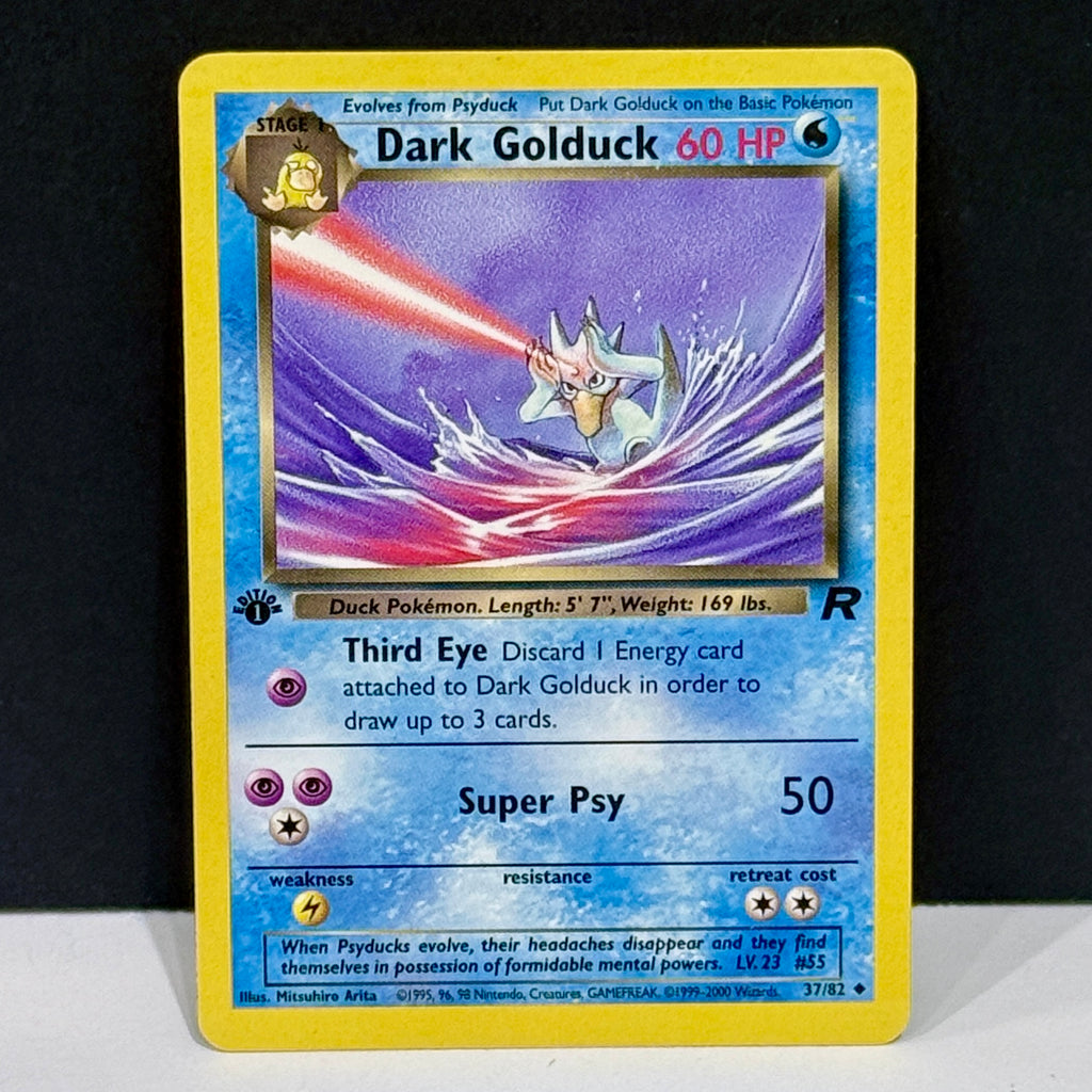 2000 Pokemon Team Rocket 37/82 Dark Golduck Uncommon 1st Edition