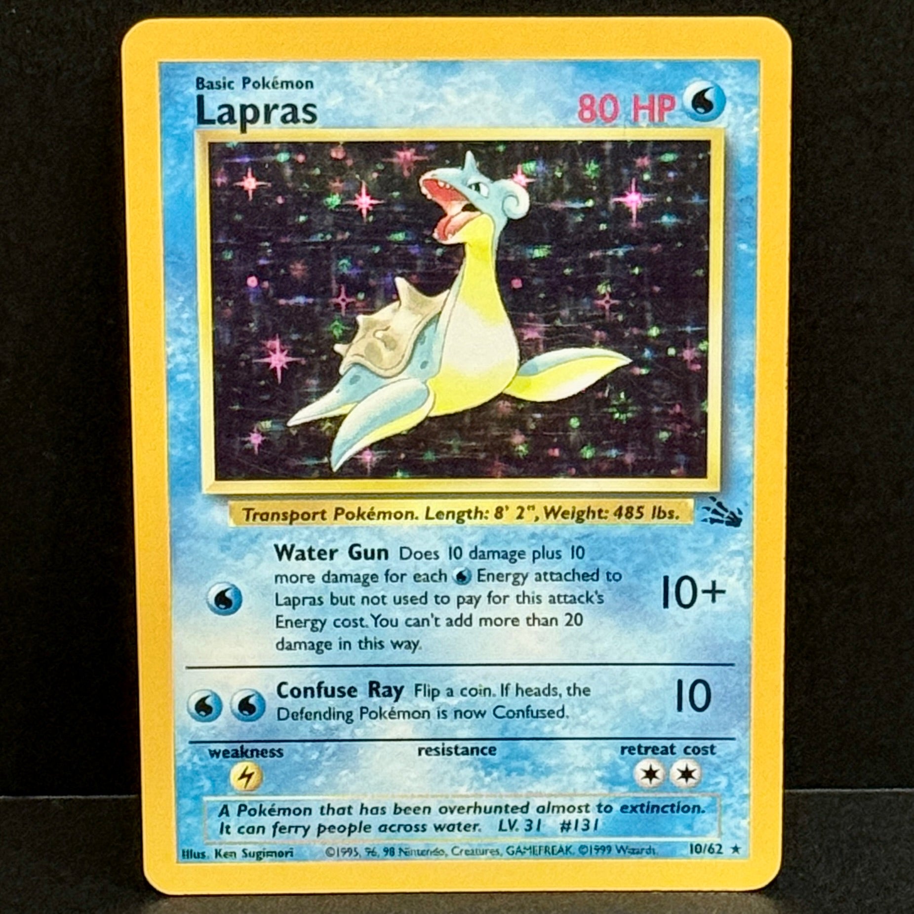 1999 Pokemon Fossil 010/062 Lapras Holo Rare