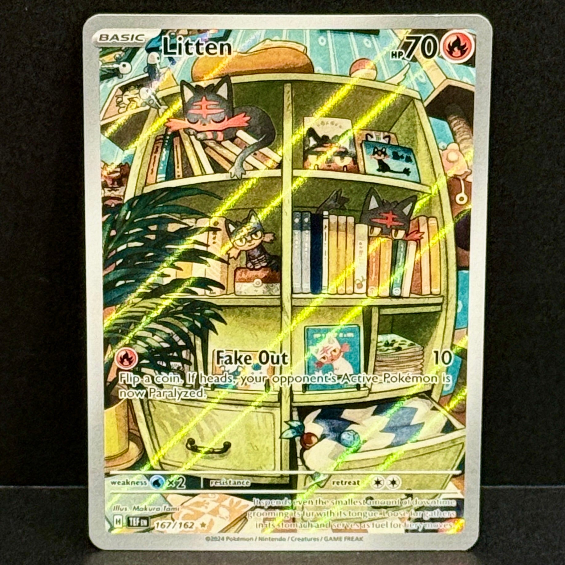 2024 Pokemon Temporal Forces 167/162 Litten Illustration Rare
