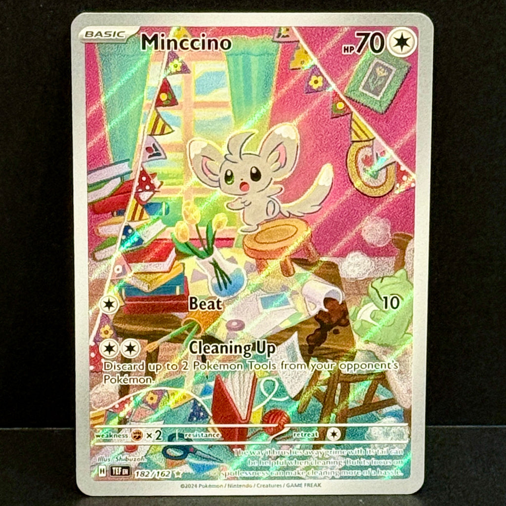 2024 Pokemon Temporal Forces 182/162 Minccino Illustration Rare