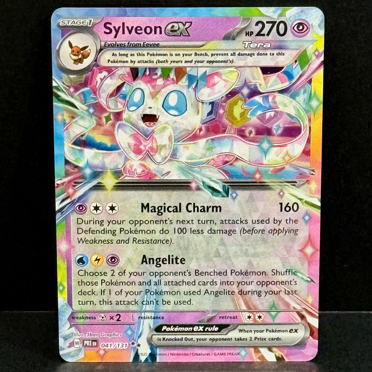 2025 Pokemon Prismatic Evolutions 041/131 Sylveon ex Double Rare