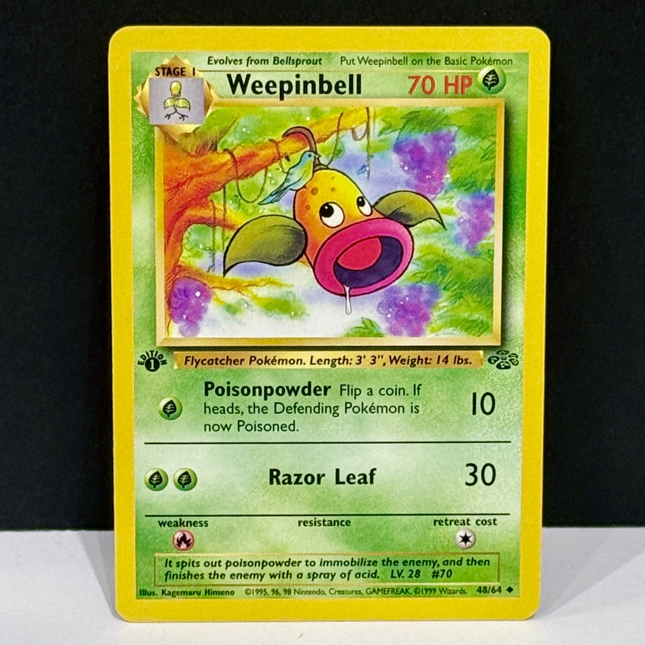 1999 Pokemon Jungle 48/64 Weepinbell Common 1st Edition