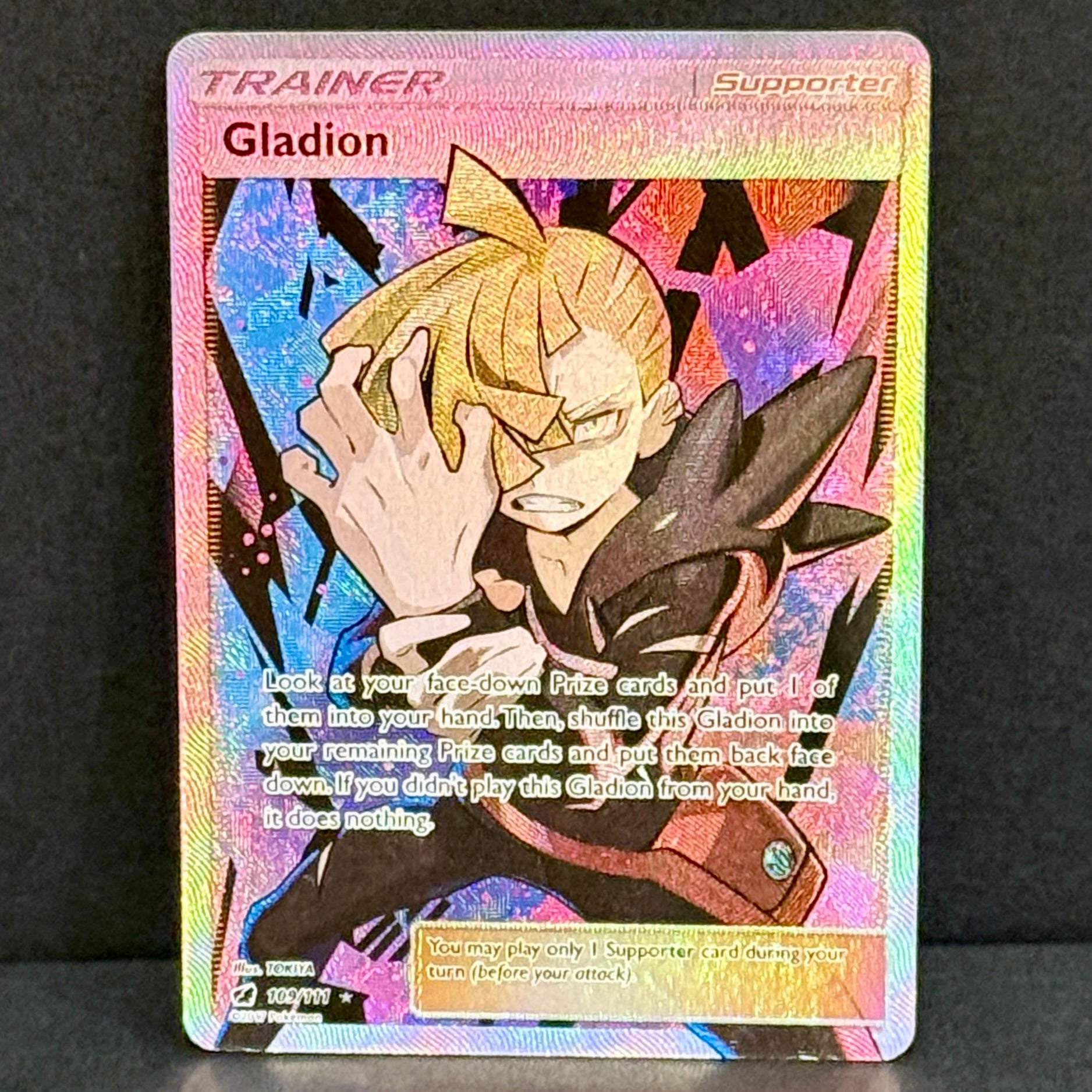 2017 Pokemon Crimson Invasion 109/111 Gladion Ultra Rare Full Art
