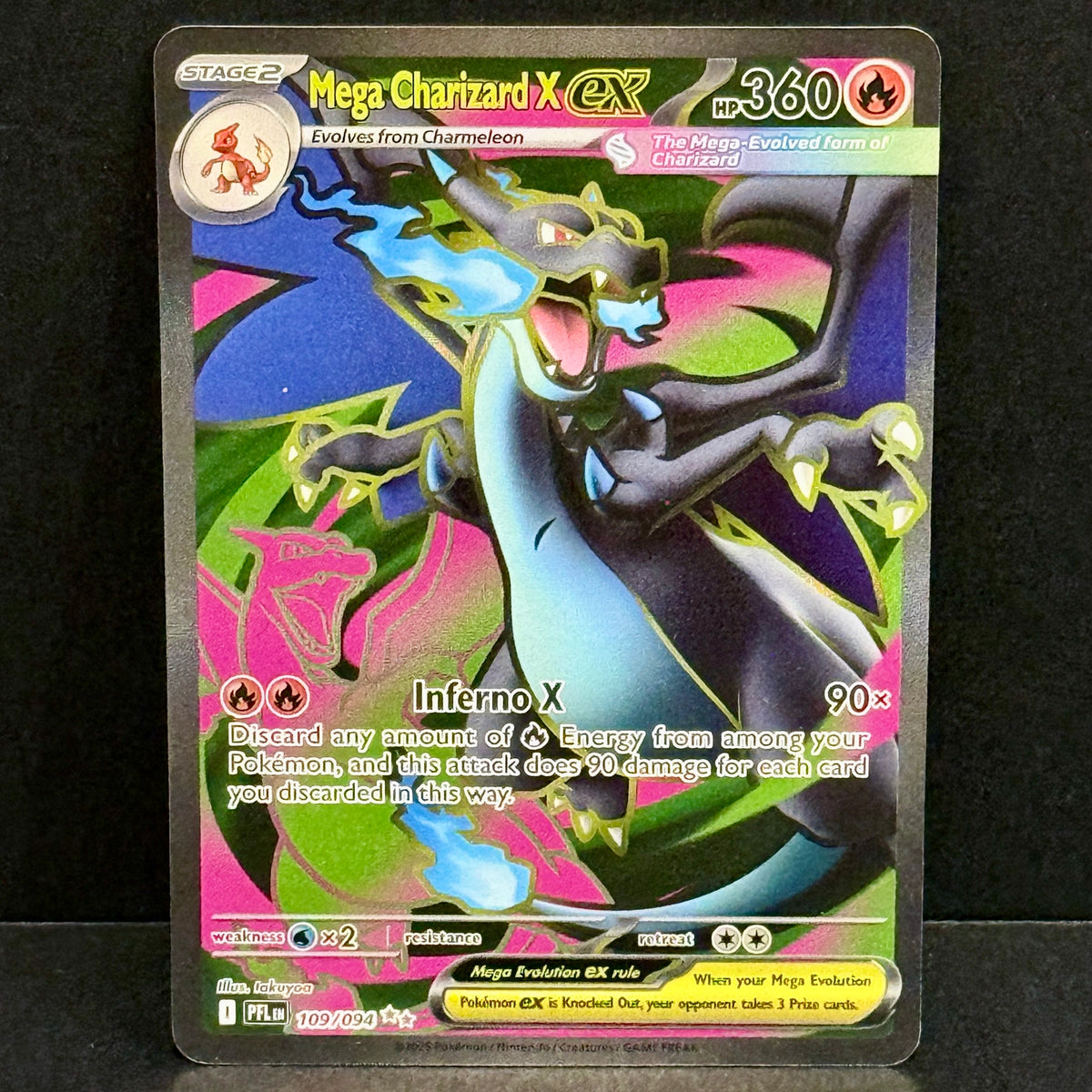 2025 Pokemon Phantasmal Flames 109/094 Mega Charizard X ex Ultra Rare