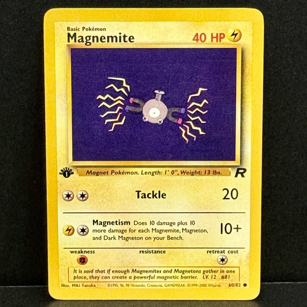 2000 Pokemon Team Rocket 060/082 Magnemite Common 1st Edition
