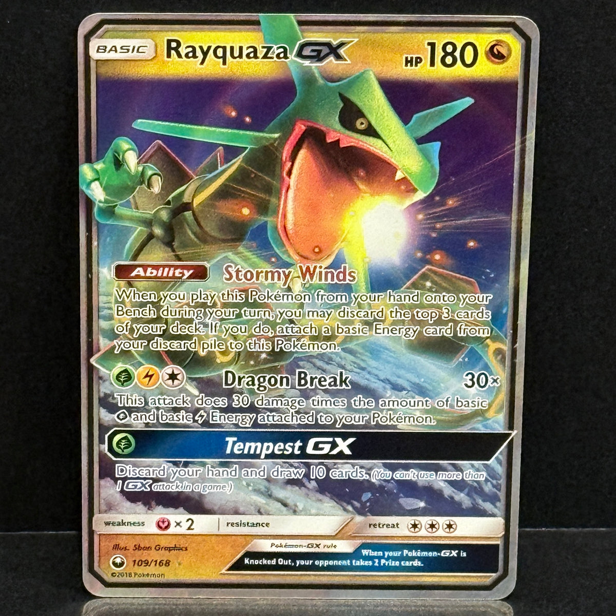2018 Pokemon Celestial Storm 109 Rayquaza GX Ultra Rare