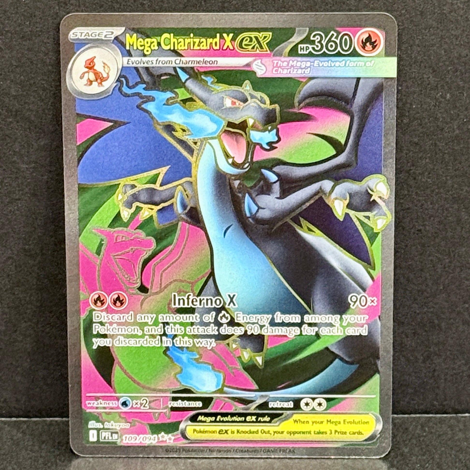 2025 Pokemon Phantasmal Flames 109/094 Mega Charizard X EX Ultra Rare