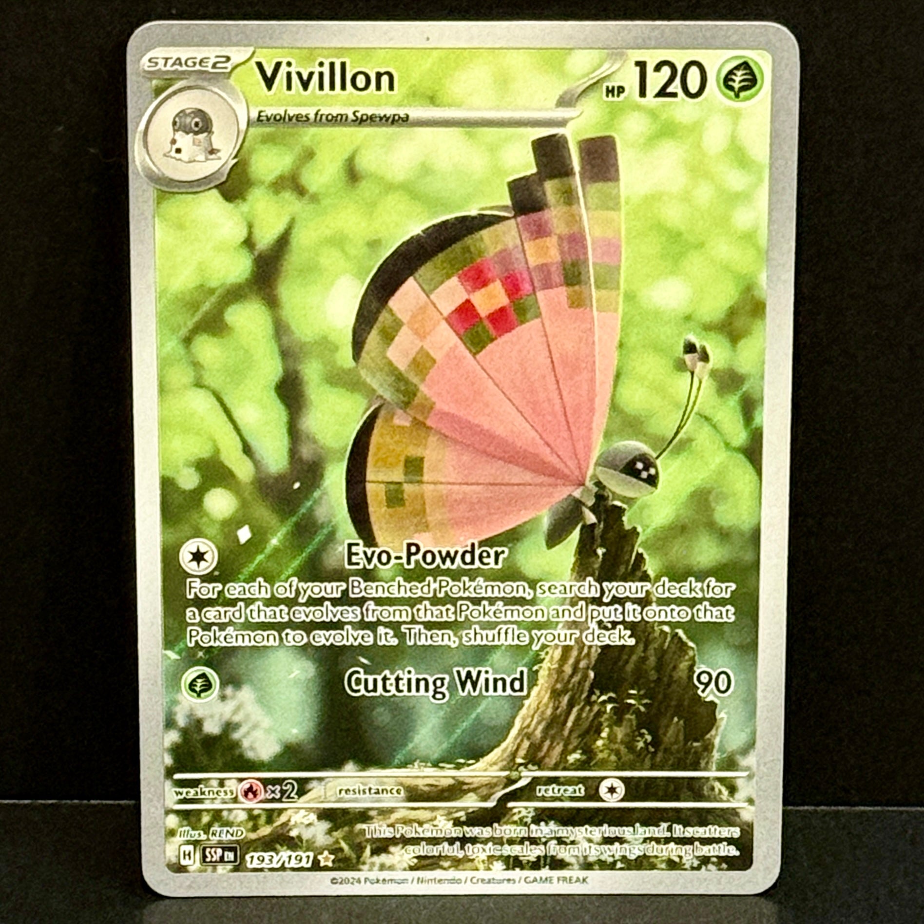 2024 Pokemon Surging Sparks 193/191 Vivillon Illustration Rare