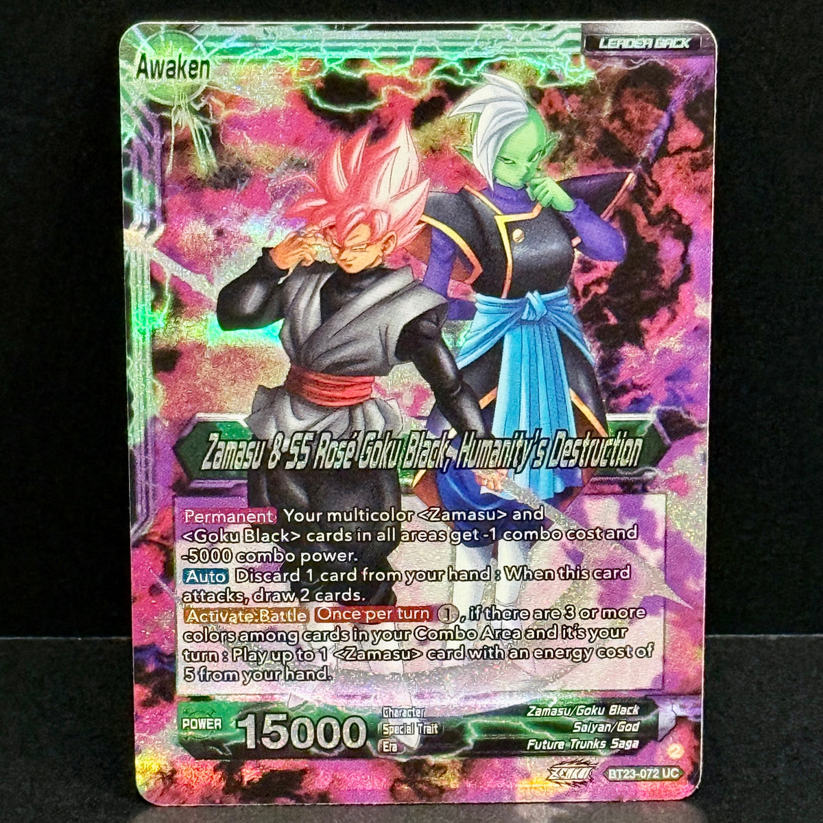 2023 Dragon Ball Perfect Combination BT23-072 Zamasu & Goku Black // Zamasu & SS Rose Goku Black Uncommon