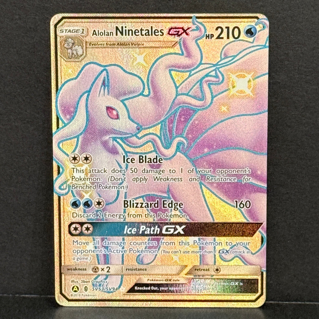 2019 Pokemon Hidden Fates: Shiny Vault SV53/SV94 Alolan Ninetaless GX Shiny Holo Rare