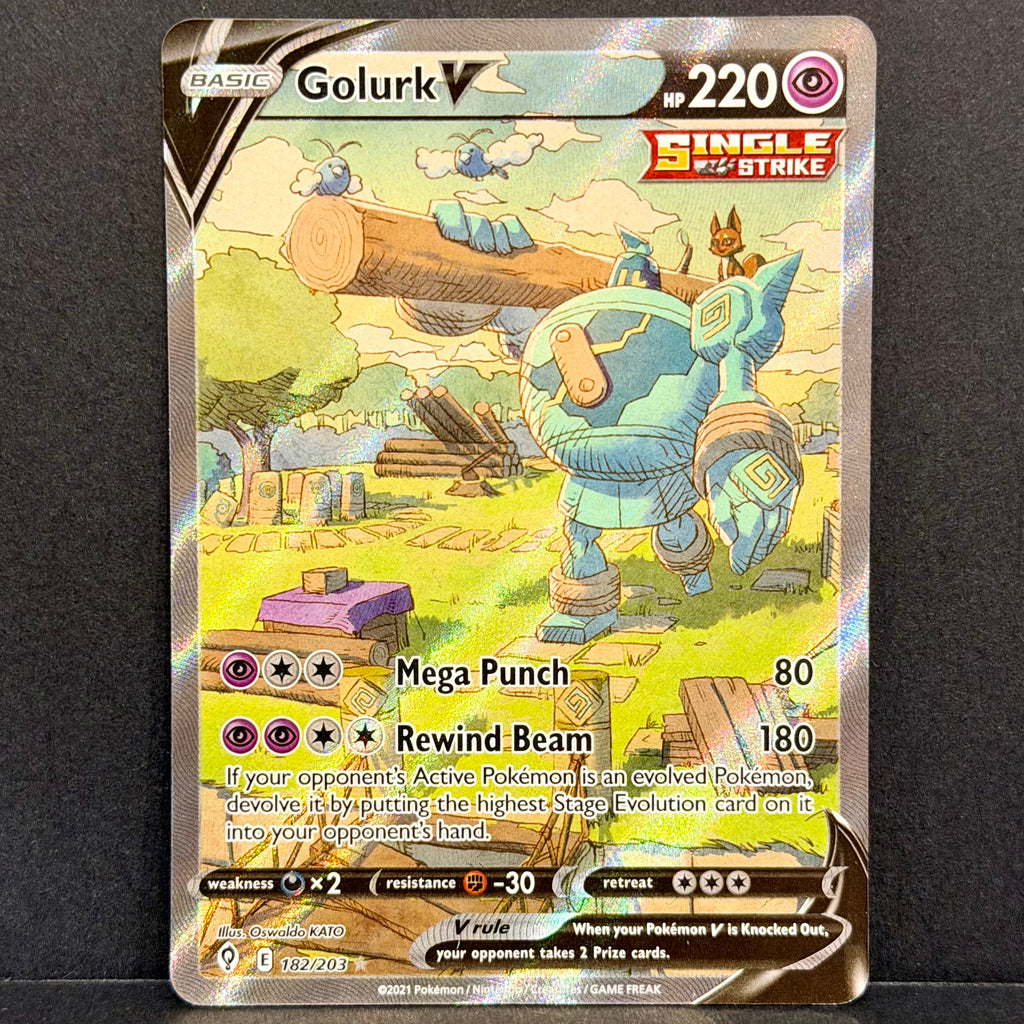 2021 Pokemon Evolving Skies 182/203 Golurk V Alternate Full Art Ultra Rare