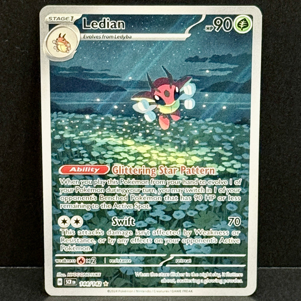 2024 Pokemon Stellar Crown 144/142 Ledian Illustration Rare