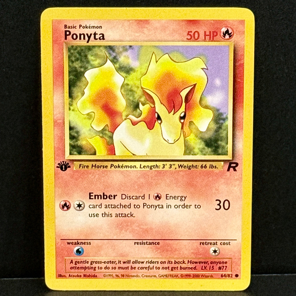 2000 Pokemon Team Rocket 064/082 Ponyta Common 1st Edition