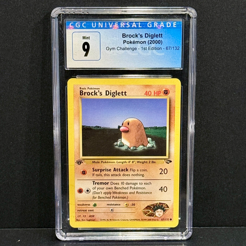 2000 Pokemon Gym Challenge 067/132 Brock's Diglett Common 1st Edition CGC 9