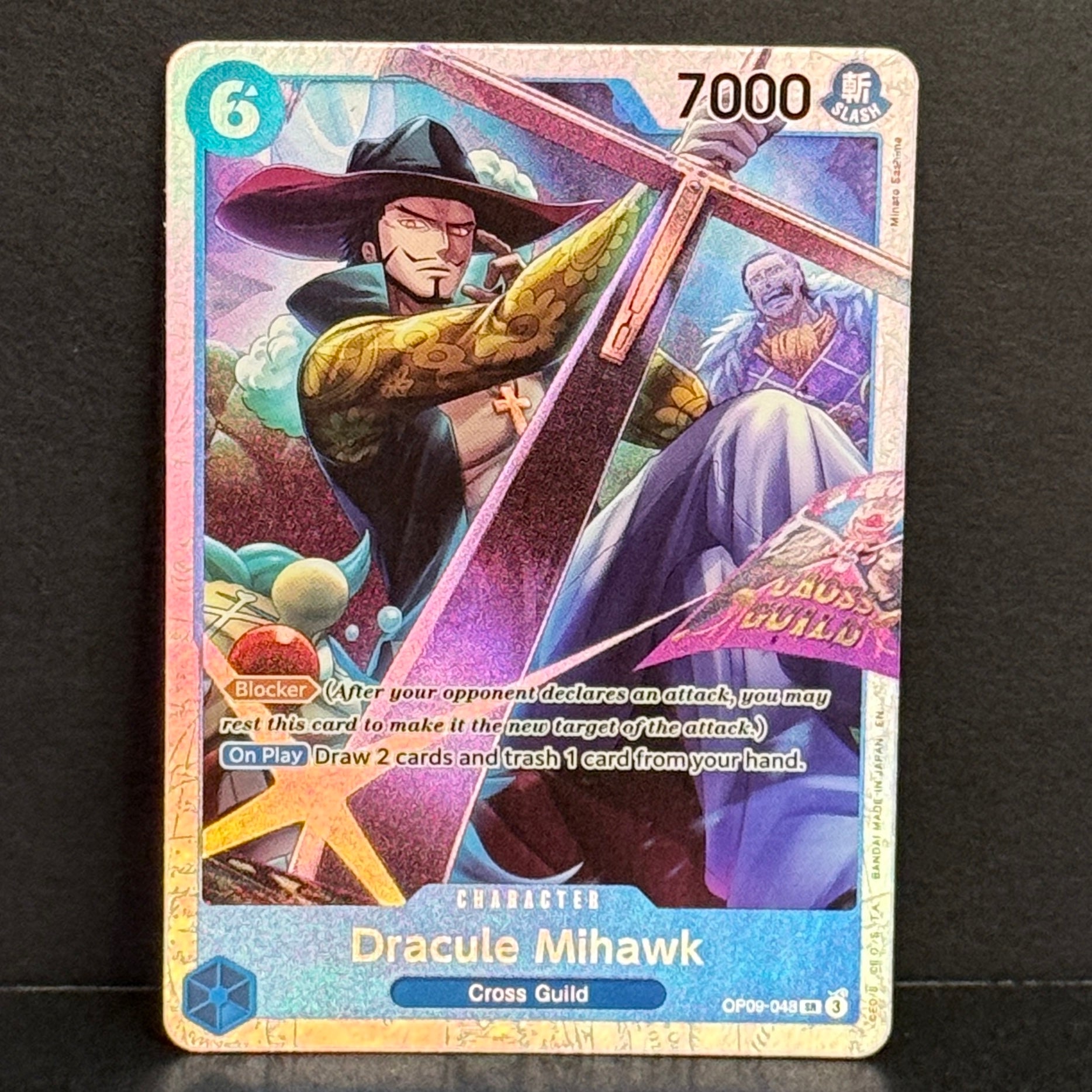One Piece TCG Emperors in the New World OP09-048 Dracule Mihawk SR