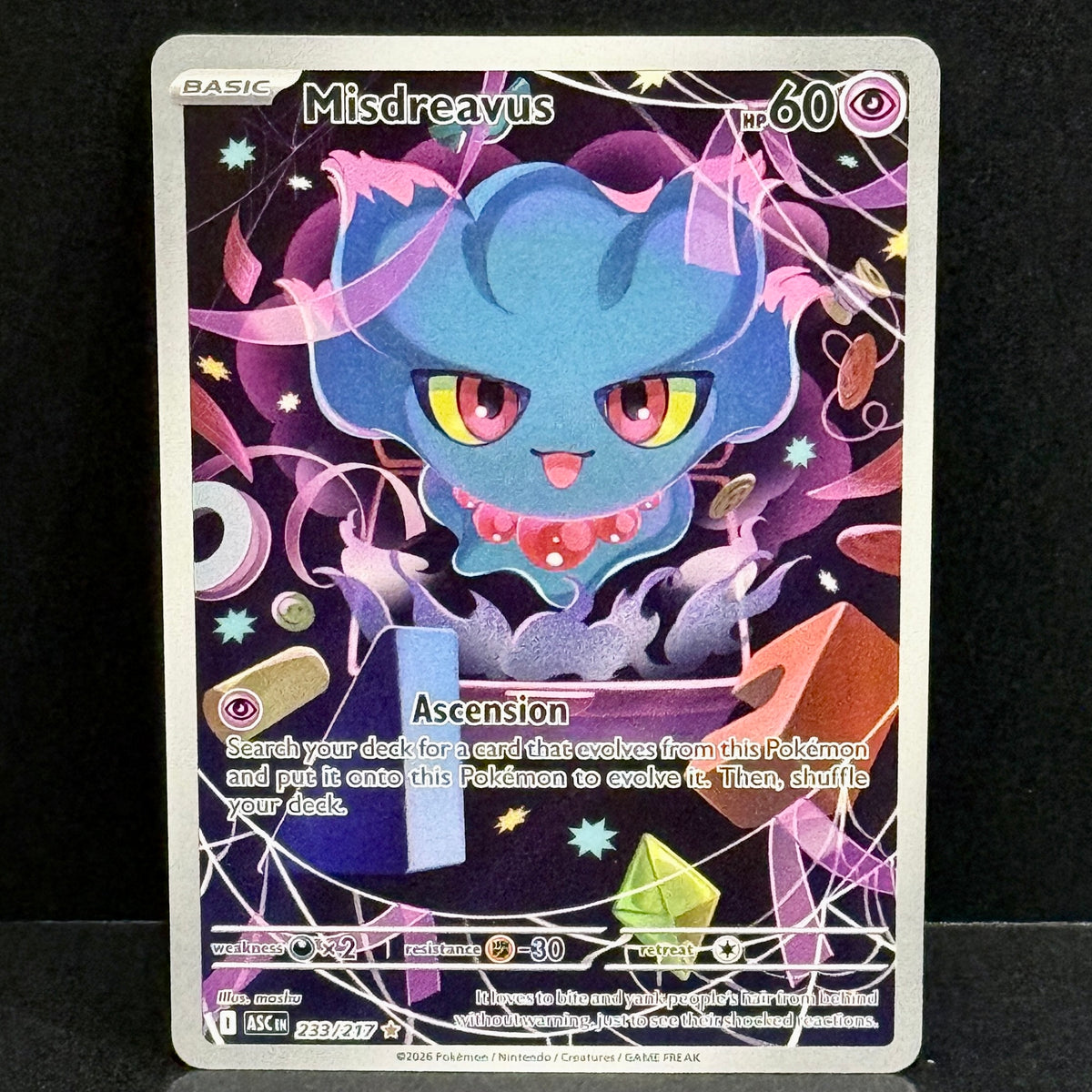 2026 Pokemon Ascended Heroes 233/217 Misdreavus Illustration Rare