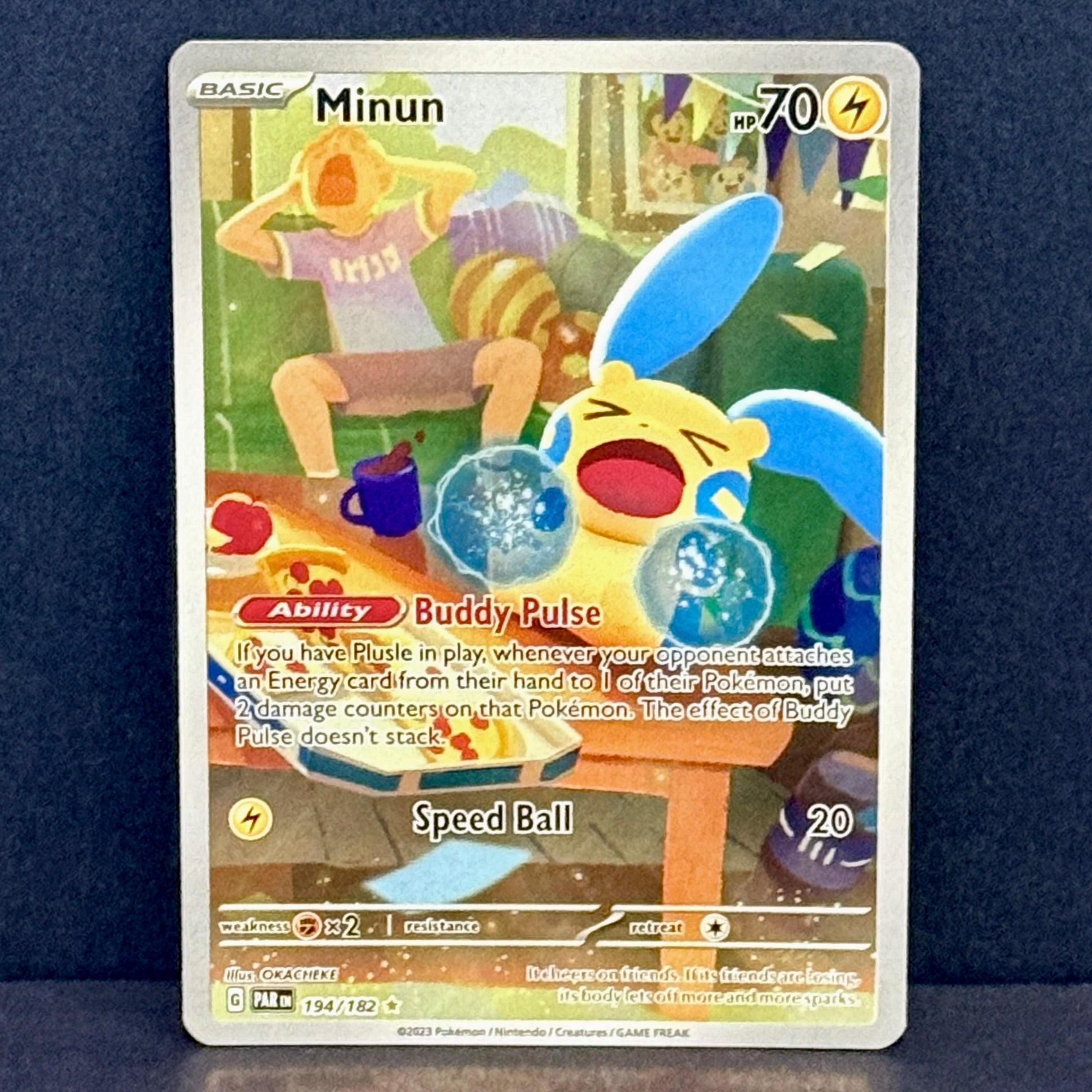 2023 Pokemon Paradox Rift 194/182 Minun Illustration Rare