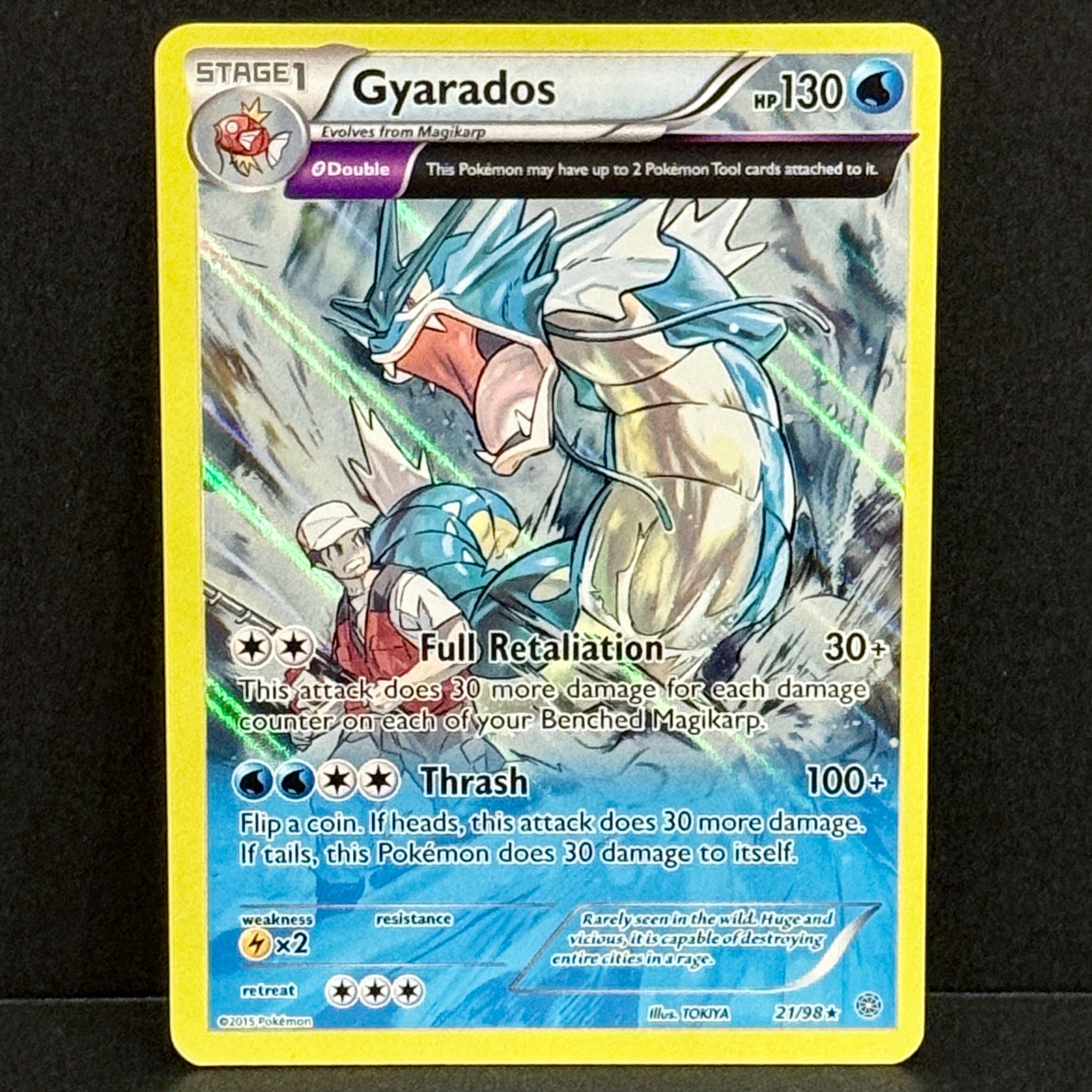 2015 Pokemon Ancient Origins 021/098 Gyarados Holo Rare