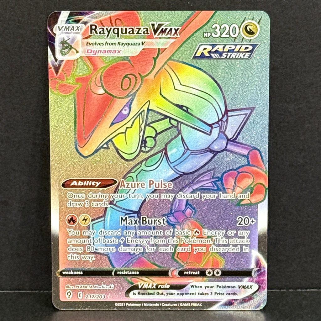 2021 Pokemon Evolving Skies 217/203 Rayquaza VMAX Secret Rare