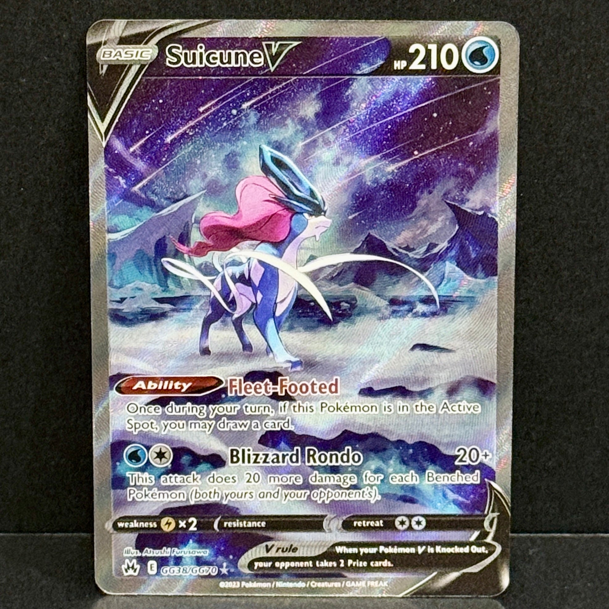 2023 Pokemon Crown Zenith Galarian Gallery GG38/GG70 Suicune V Ultra Rare