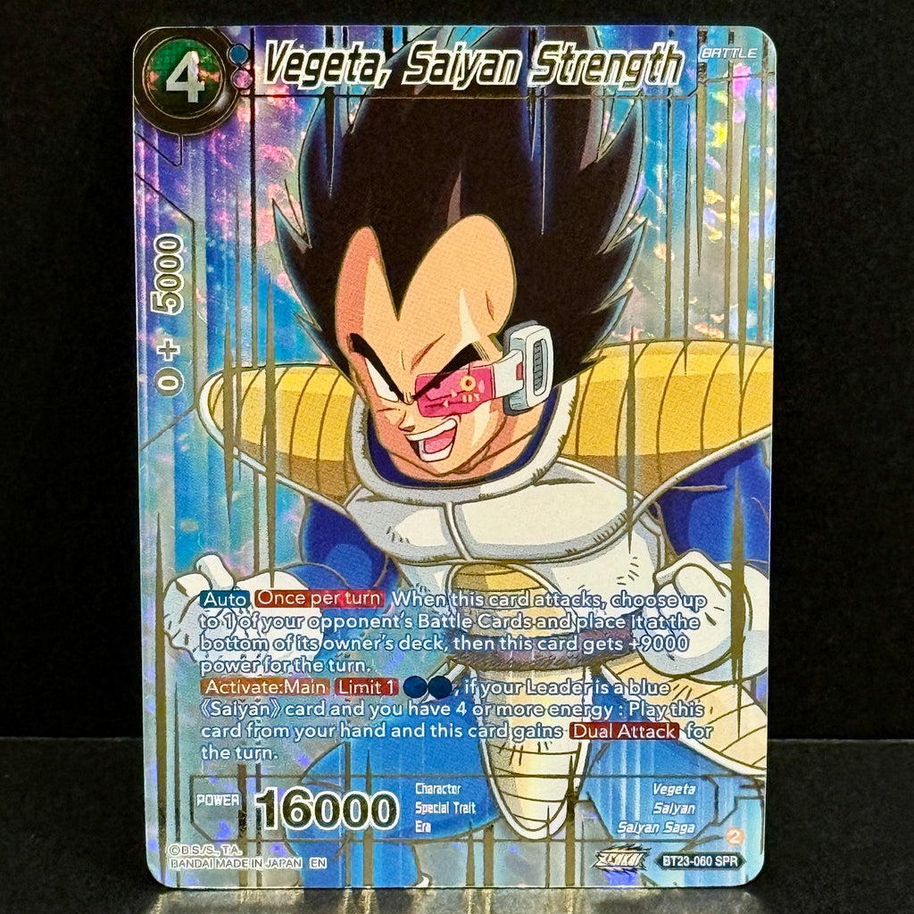 2023 Dragon Ball Perfect Combination BT23-060 Vegeta, Saiyan Strength (SPR) Special Rare
