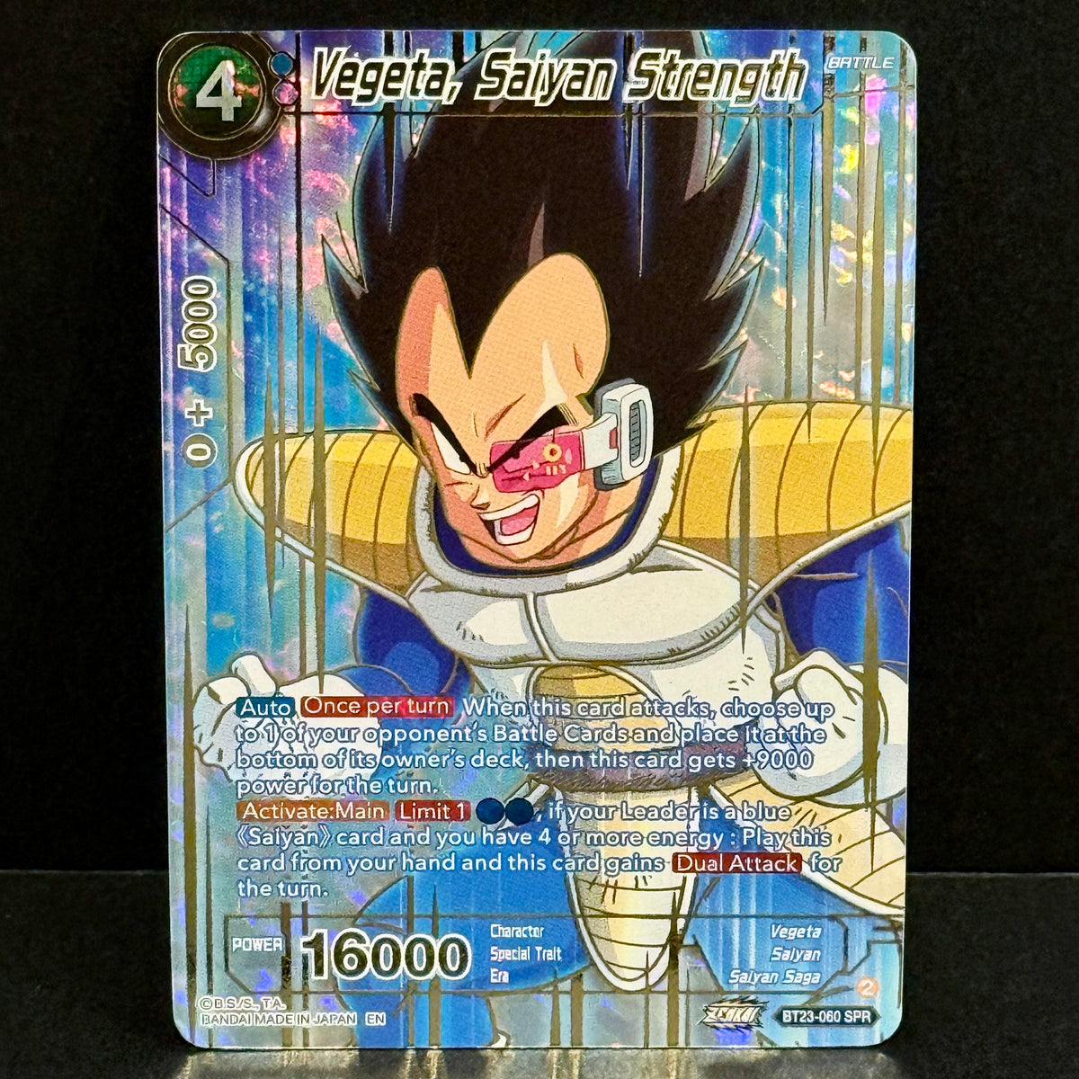 2023 Dragon Ball Perfect Combination BT23-060 Vegeta, Saiyan Strength (SPR) Special Rare