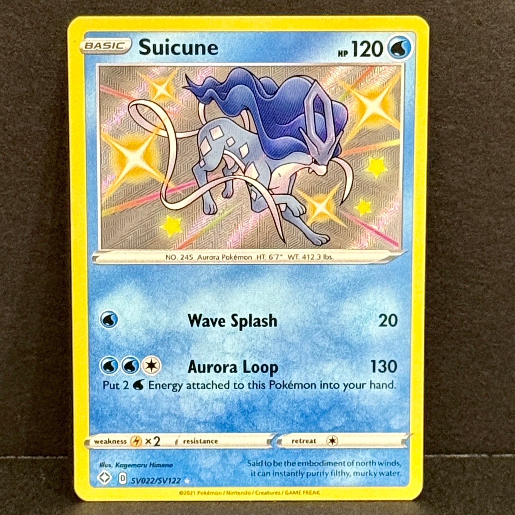 2021 Pokemon Shining Fates: Shiny Vault SV022/SV122 Suicune Shiny Holo Rare