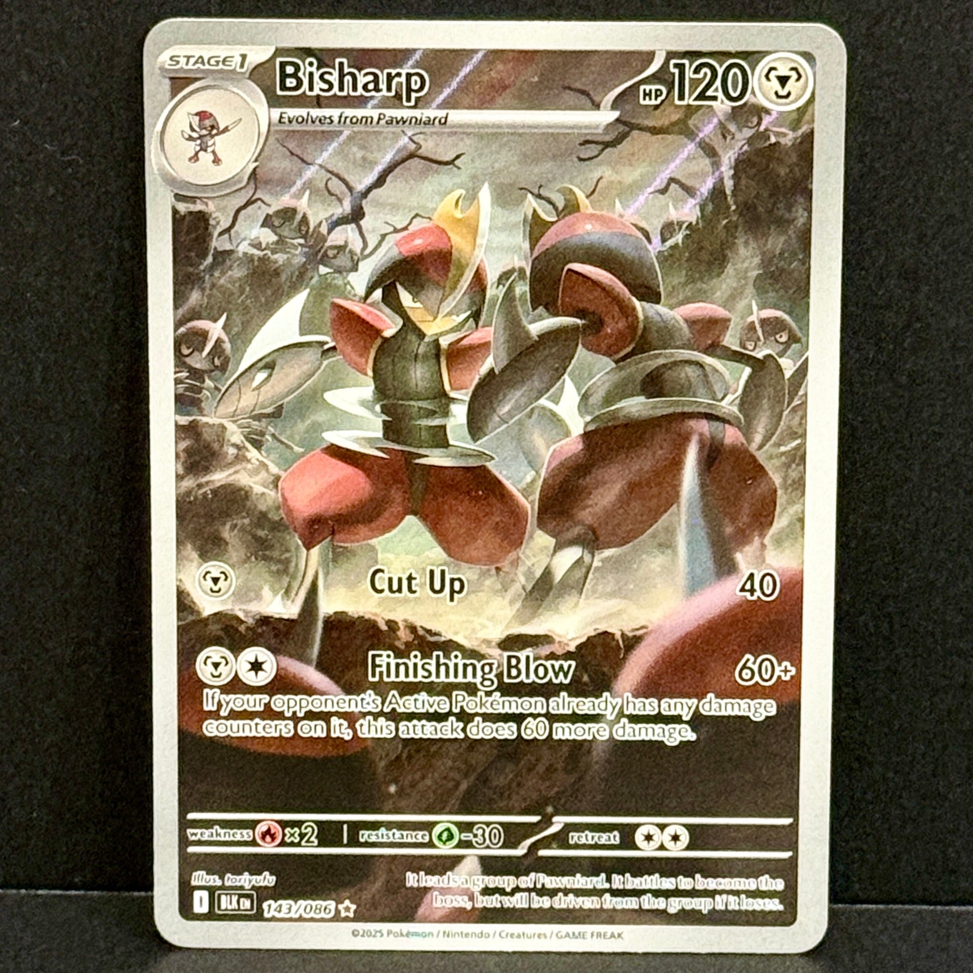 2025 Pokemon Black Bolt 143/086 Bisharp Illustration Rare