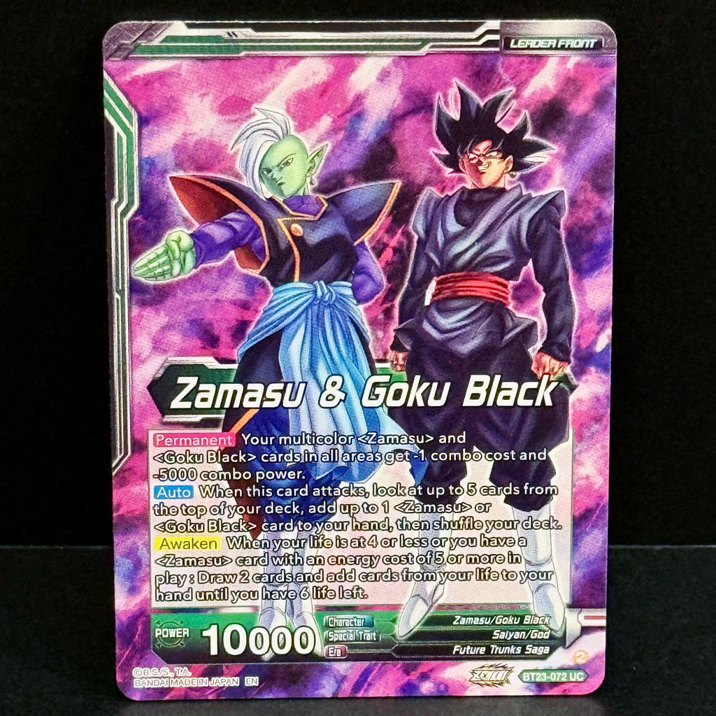 2023 Dragon Ball Perfect Combination BT23-072 Zamasu & Goku Black // Zamasu & SS Rose Goku Black Uncommon