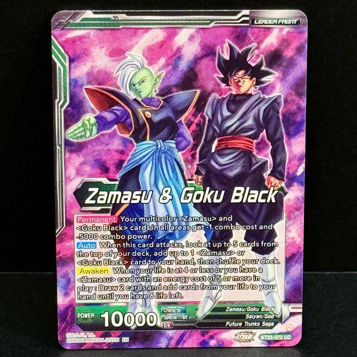 2023 Dragon Ball Perfect Combination BT23-072 Zamasu & Goku Black // Zamasu & SS Rose Goku Black Uncommon