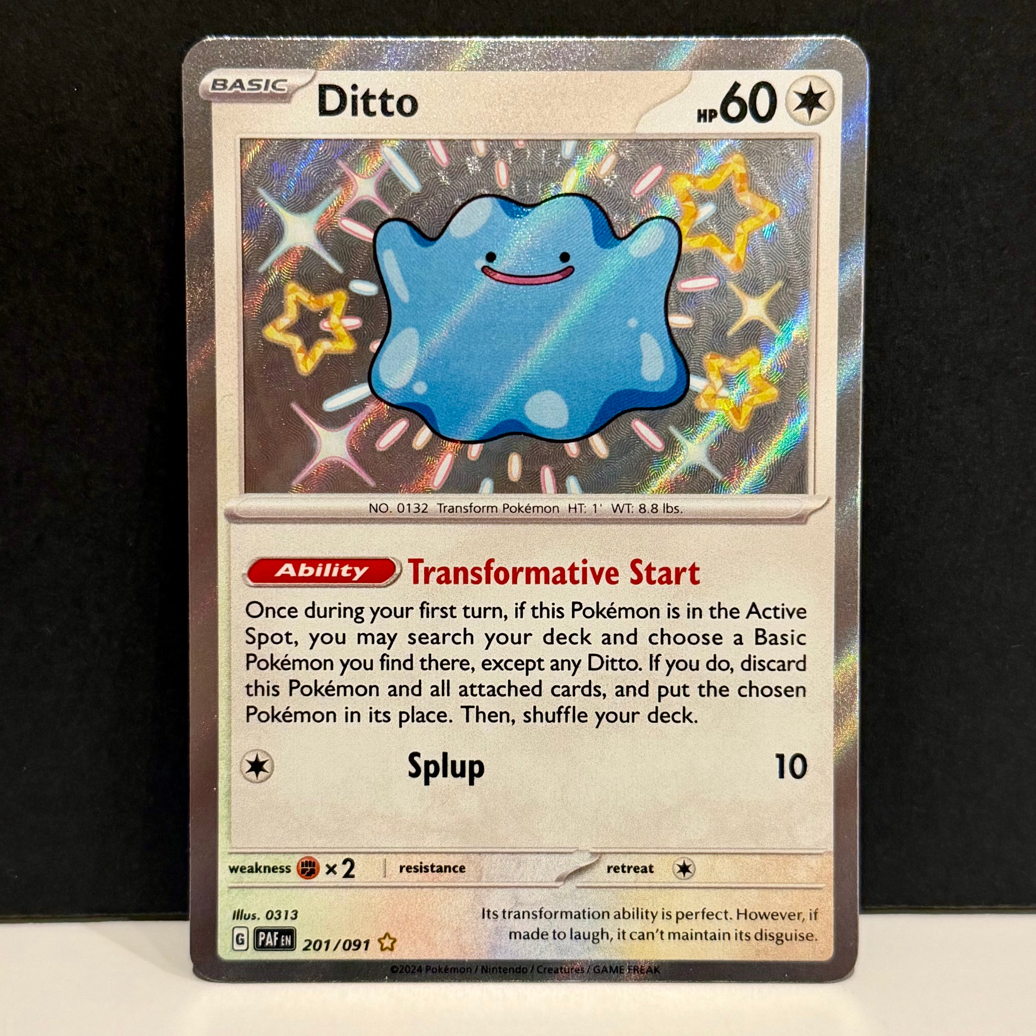2024 Pokemon Paldean Fates 201/091 Ditto Shiny Rare